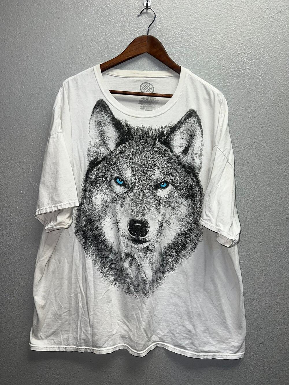 Wolf Shirt Big Face White Graphic ODM Short Sleeve Tee 3XL
